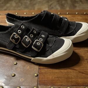 Rocket Dog Black Sneakers with Buckle Detail